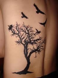 Tree of Life Tattoo on back with birds