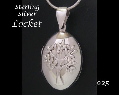 Tree of Life Locket, 925 Silver with 925 Tree of Life Pendant - Click Image to Close